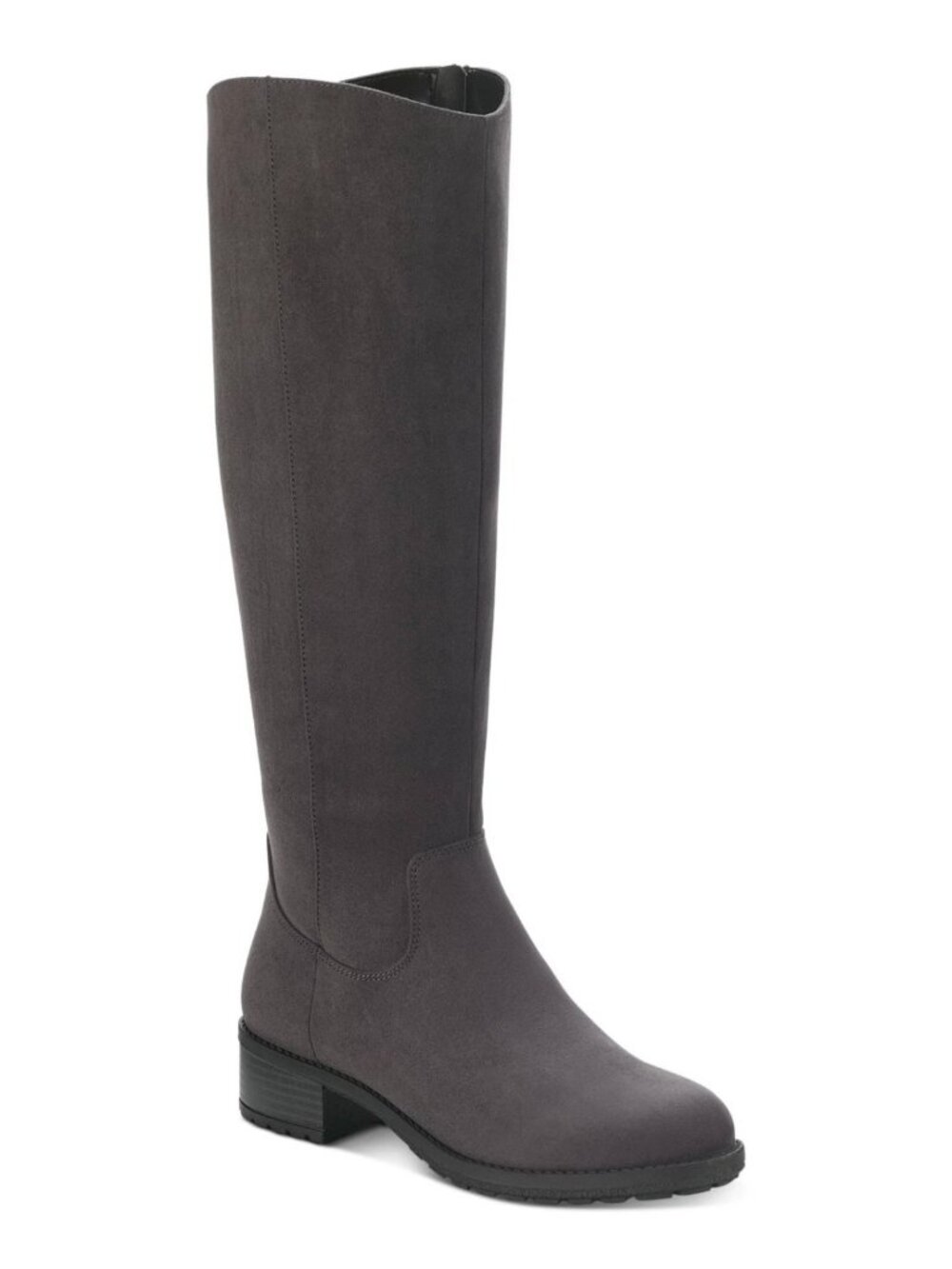 5 M STYLE & COMPANY Womens Clay Gray Graciee Adjustable Calf Zip Up Riding Boot
